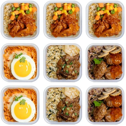 방탄푸드 닭가슴살 곤약 볶음밥 도시락 230g 4종 8+1팩 (김치볶음 2팩 + 숯불고기 2팩 + 미트볼 2팩 + 제육볶음 3팩) / FMD 컵밥 식단, 1세트