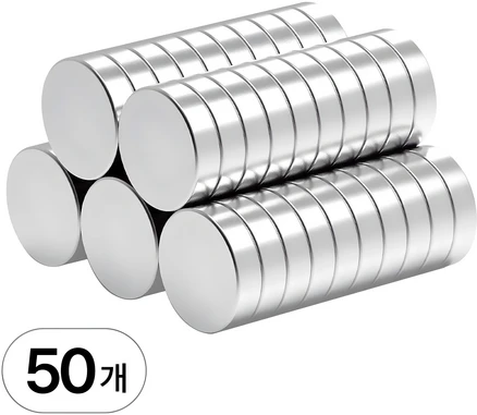 투데이리빙 50개입 세트 초강력 네오디움 자석 원형 3mm 두께 강력 마그네틱 네오디뮴, R99948S(지름 10mm x 두께 3mm, 50개, 실버