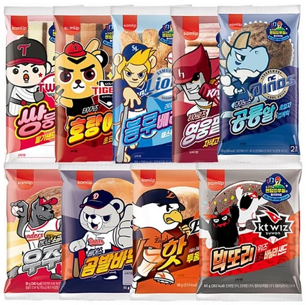 삼립 KBO 빵 9종중 랜덤 5개/크보빵 프로야구