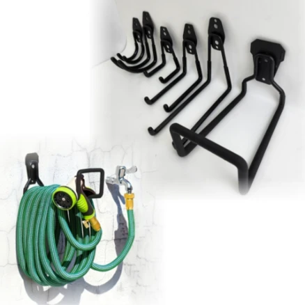 차고 창고 정리 행거 고무 코팅 기스 흠집 방지 둥근 사각 후크 대형 벽고정 벽면 고정 철제 걸이 로프 호스 호수 공구 고리, D 라운드후크, 1개