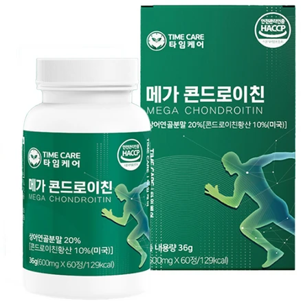 메가 콘드로이친 600mg 60정 상어 연골 보스웰리아 추출 분말 관절건강 도움, 1개