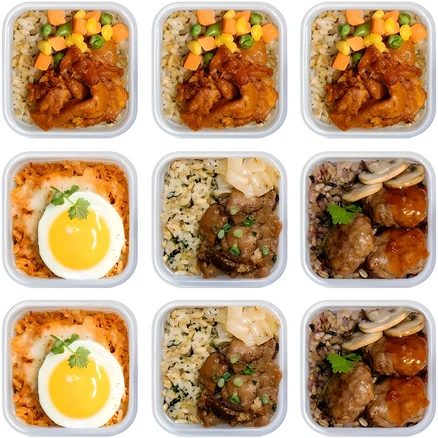 방탄푸드 닭가슴살 곤약 볶음밥 도시락 230g 4종 8+1팩 (김치볶음 2팩 + 숯불고기 2팩 + 미트볼 2팩 + 제육볶음 3팩) / FMD 컵밥 식단, 1세트