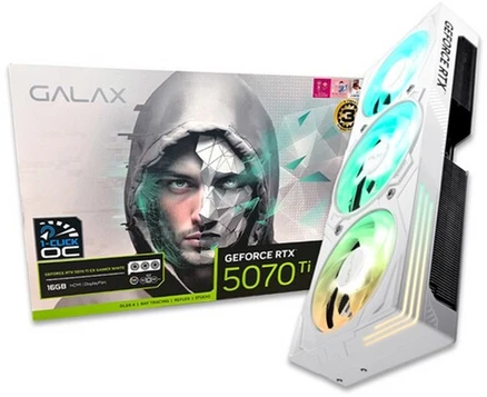 갤럭시. GALAX 지포스 RTX 5070 Ti EX GAMER WHITE OC D7 16GB