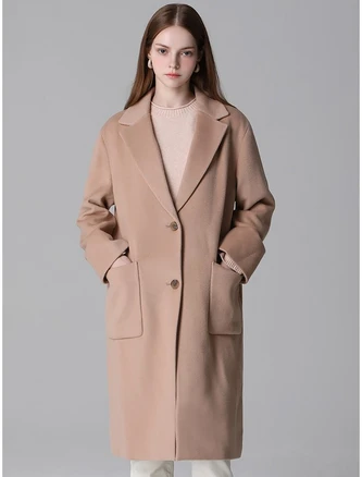 쉬즈미스 울 블렌드 투버튼 롱 코트 택가격 478000원