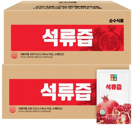 순수식품 석류즙, 70ml, 200개