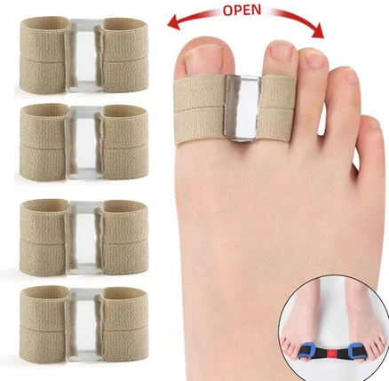 와이피 무지외반증 개선 발가락교정기 4개 + 교정운동밴드, 1세트