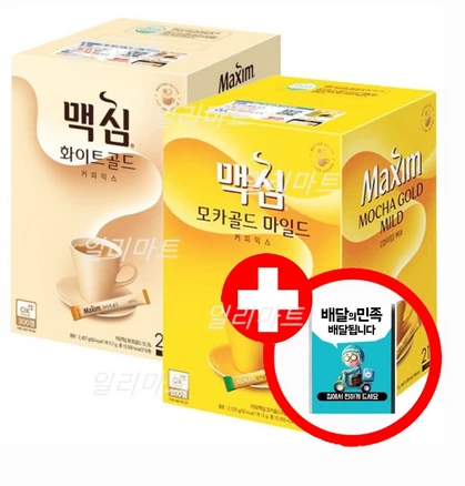 맥심 사은품 화이트/모카골드 340T + 배달의민족 상품권 기프트권 카드, 모카골드 340개입, 2개, 170개입, 160