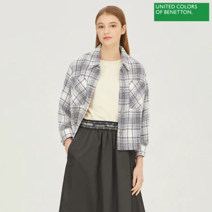 베네통 트위드 숏 점퍼 BAJP93241_BK 336940