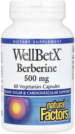 네추럴팩터스 베르베린 500mg 베지테리안 캡슐 글루텐 프리 무설탕 비건, 60정, 2개