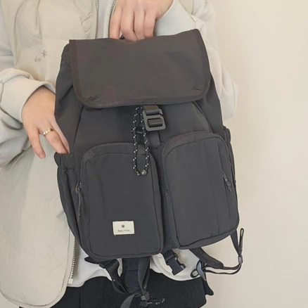 [국내매장판] 스노우피크 캠플 백팩 12L 가방 공용 귀여운 가방 kss, 블랙, 1개