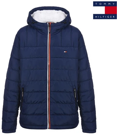 [타미힐피거] 미드웨이트 셰르파 퀼팅 푸퍼 패딩 점퍼_네이비