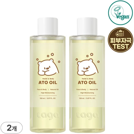 타가 아토 비건 고보습 베이비 케어 오일, 2개, 150ml