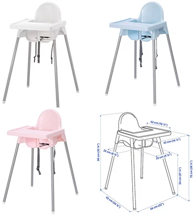 이케아 아기 식탁의자 안틸로프 하이체어, 1.화이트(의자+트레이)