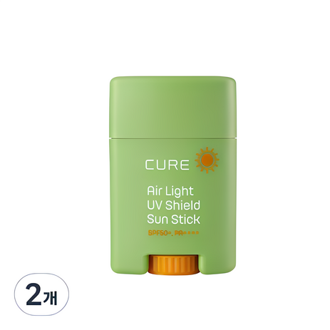 김정문알로에 큐어 에어라이트 UV쉴드 선스틱 SPF50+ PA++++, 20g, 2개-추천-상품