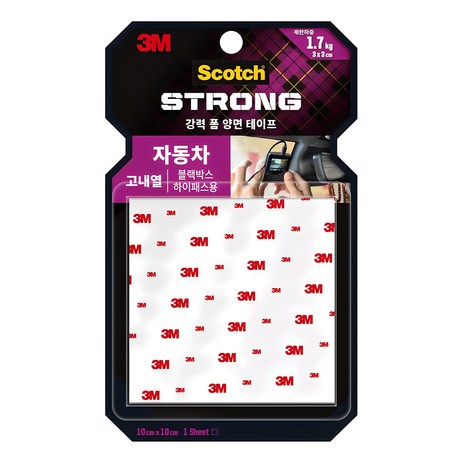 스카치 강력 고내열 폼 양면 테이프 10 x 10cm, 1개 스카치 강력 고내열 폼 양면 테이프 10 x 10cm, 1개-추천-상품