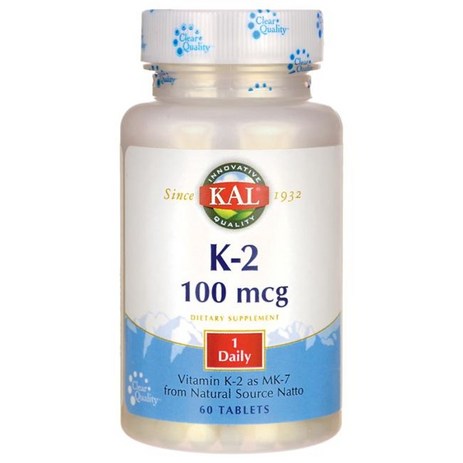 Kal K-2 100mcg 타블렛, 60개입, 1개, 60정-추천-상품