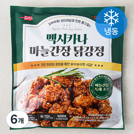 멕시카나 마늘간장 닭강정 (냉동), 500g, 6개-추천-상품