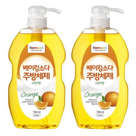 탐사 베이킹소다 주방세제 오렌지향, 780ml, 2개-추천-상품