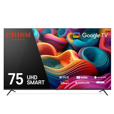 PRISM 4K UHD 바이런 구글OS 베젤리스 스마트TV, 190.5cm(75인치), HP75G3, 스탠드형, 방문설치-추천-상품