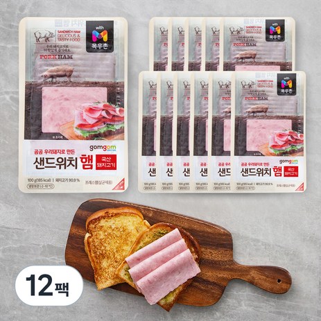 곰곰 샌드위치 햄, 100g, 12팩-추천-상품