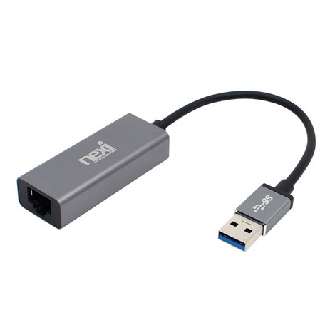 넥시 USB3.0 기가비트 이더넷 유선 랜카드 노트북용, NX-UE30D(다크실버)-추천-상품