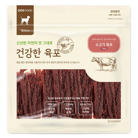 굿데이 반려동물 건강한육포 300g, 소고기 육포, 1개-추천-상품