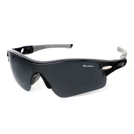 오클랜즈 편광 스포츠 선글라스 Q350, 블랙 프레임 + 스모그 렌즈-추천-상품