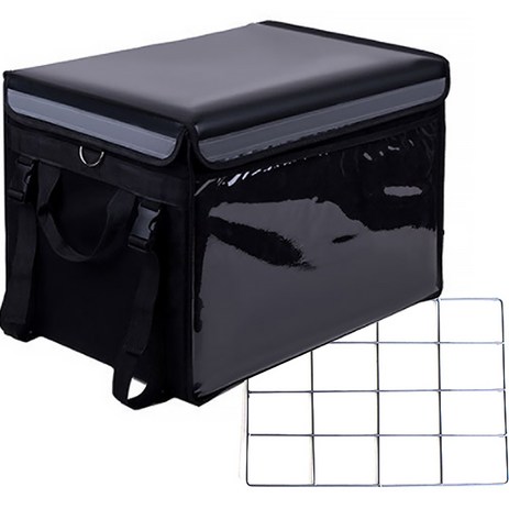 이고웰 보온 보냉 배달가방 + 바이크 장착용 철망 세트, 블랙-추천-상품