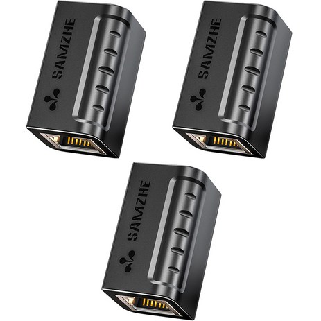 삼지 1000Mbps 랜연장 키스톤 잭 커플러 RJ45, 블랙, 3개-추천-상품