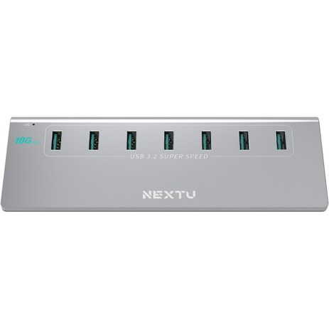 넥스트유 USB 3.2 GEN2 10G 7포트 유전원 알루미늄 USB허브 NEXT-337G2-10G, 혼합색상, 1개-추천-상품