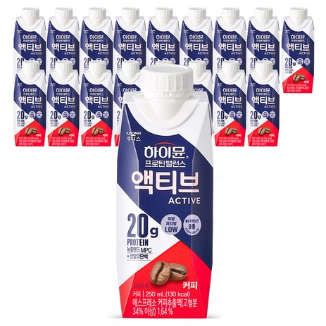 하이뮨 프로틴 밸런스 액티브 커피, 250ml, 18개-추천-상품