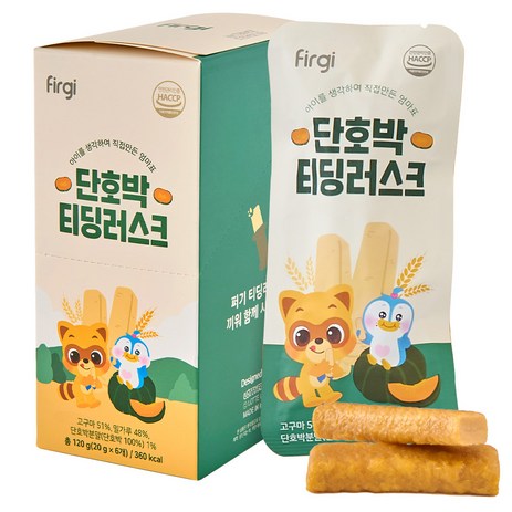 퍼기 유아용 티딩러스크 과자, 단호박맛, 120g, 1개-추천-상품