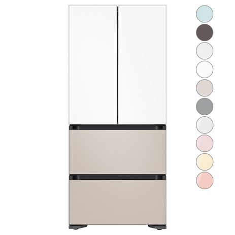 [색상선택형] 삼성전자 비스포크 김치플러스 키친핏 4도어 냉장고 420L 방문설치, RQ42C94J3AP, 새틴 베이지-추천-상품