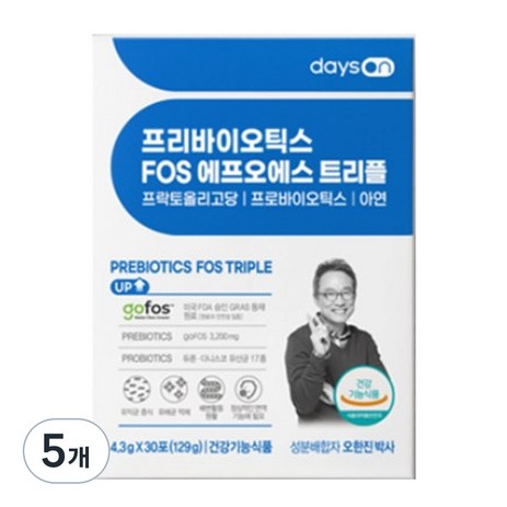 데이즈온 오한진 프리바이오틱스 FOS 트리플, 129g, 5개-추천-상품