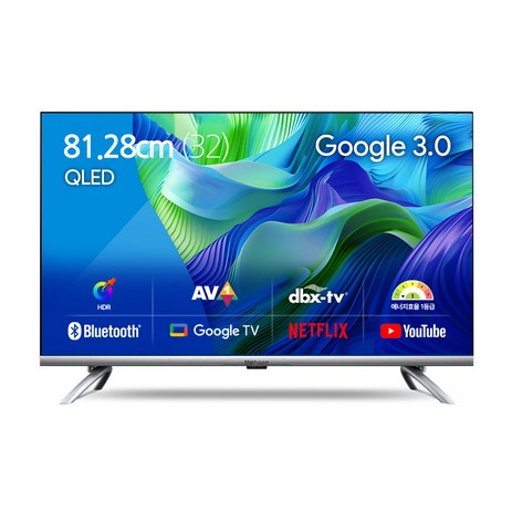 더함 FHD QLED 구글 OS 스마트TV, 81cm(32인치), 스탠드형, NA321QLED, 고객직접설치-추천-상품