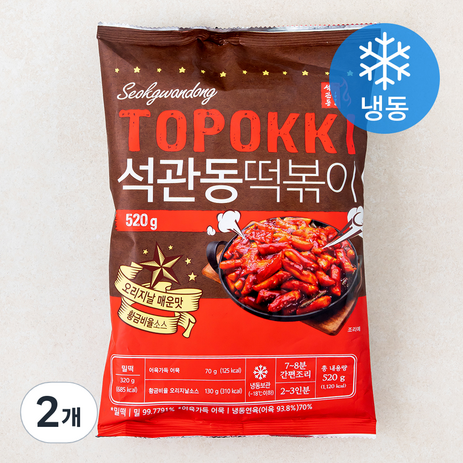 석관동떡볶이 오리지날맛 (냉동), 520g, 2개-추천-상품