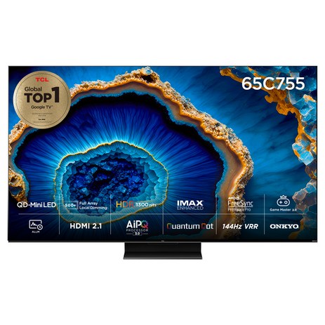 TCL 4K UHD QD Mini LED 안드로이드12 TV, 165cm(65인치), 65C755, 스탠드형, 방문설치-추천-상품