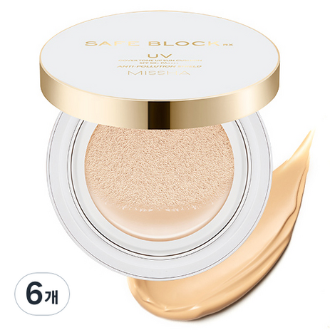 미샤 세이프 블록 RX 커버 톤업 선 쿠션 SPF50+ PA++++, 14g, 6개-추천-상품