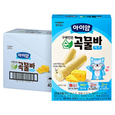 일동후디스 아이얌 구워만든 순곡물바, 치즈맛, 40g, 6개-추천-상품