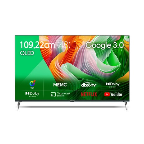 더함 4K UHD QLED 구글 OS TV, 109cm(43인치), UA431QLED, 스탠드형, 고객직접설치-추천-상품