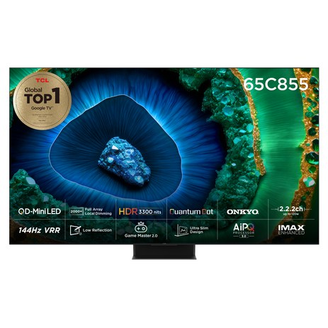 TCL 4K UHD QLED QD-MiniLED 안드로이드12 TV, 164cm(65인치), 65C855, 벽걸이형, 방문설치-추천-상품