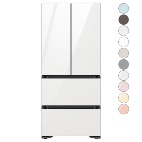 [색상선택형] 삼성전자 비스포크 김치플러스 키친핏 4도어 냉장고 420L 방문설치, RQ42C94J3AP, 글램 화이트-추천-상품