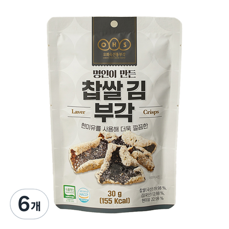 오희숙전통부각 찹쌀 김 부각, 6개, 30g-추천-상품