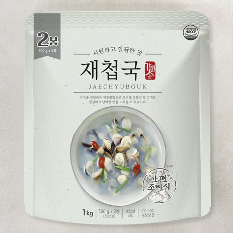 시원하고 깔끔한맛 재첩국 2입 냉장, 1kg, 1개-추천-상품