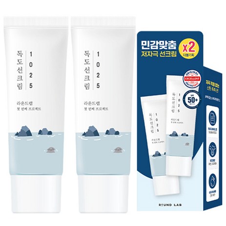 라운드랩 1025 독도 선크림 SPF50+ PA++++, 2개, 35ml-추천-상품