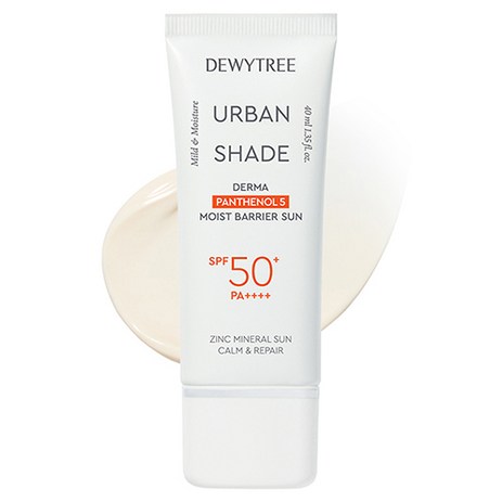 듀이트리 어반 쉐이드 더마 판테놀 5 수분 장벽 선크림 SPF50+ PA++++, 1개, 40ml-추천-상품