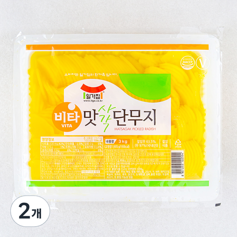 일가집 반달 맛사각단무지, 3kg, 2개-추천-상품