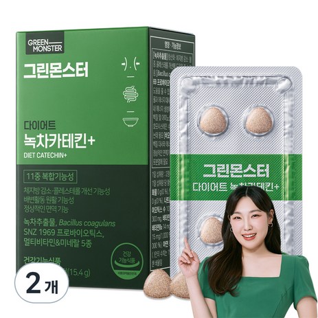 그린몬스터 다이어트 녹차카테킨+ 15.4g, 28정, 2개-추천-상품