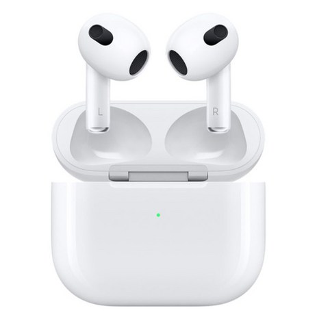 Apple 2022 에어팟 3세대 유선 충전 블루투스 이어폰, 화이트, MPNY3KH/A-추천-상품