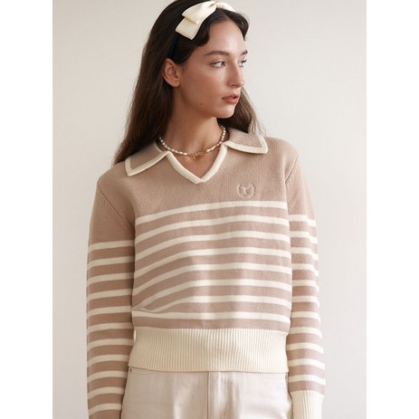 로라로라 여성용 COLLAR STRIPE KNIT-추천-상품